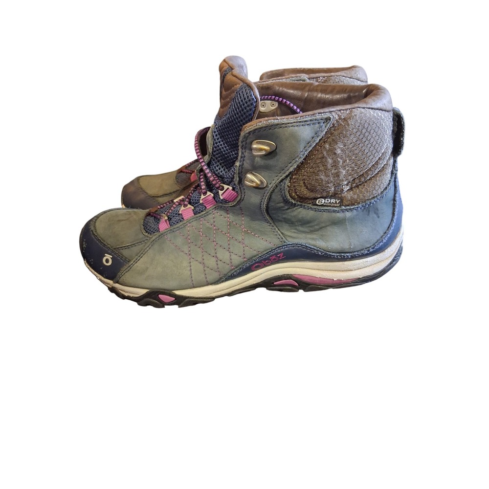 Oboz Bridger B-DRY Waterproof Hiking Boots Blue Grey Purple Womens 9.5